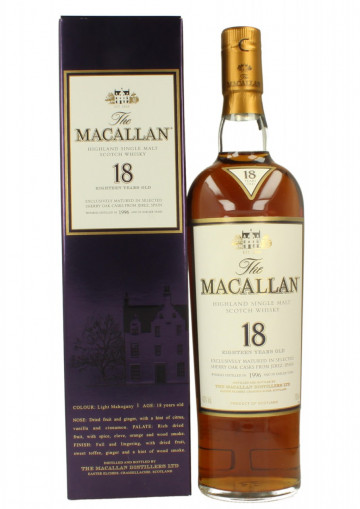 MACALLAN  Speyside Scotch Whisky 18 year old 1996 70cl 43% OB