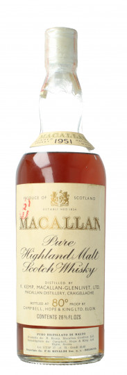 Macallan Speyside  Scotch Whisky 1951 75cl 80°proof UK 45.85% OB- top level for 1951 edition