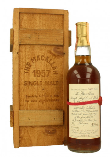 MACALLAN  Speyside Scotch Whisky 1957 Bot in The 80's 75cl 43% OB - Rinaldi Import Red stripes  Handwrite label