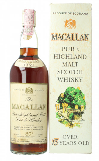 Macallan Speyside Scotch Whisky 1959 75cl 80&deg;Proof OB- Campbell, Hope & King