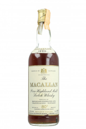 Macallan Speyside  Scotch Whisky 1960 26 2/3 Fl. Ozs 80°proof OB