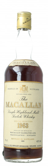 Macallan Speyside Scotch Whisky 1963 75cl 43% OB- No Box