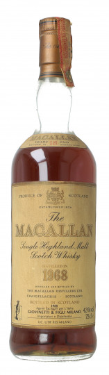 Macallan Speyside Scotch Whisky 1968 75cl 43% OB- No Box