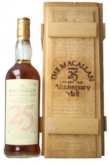 Macallan Speyside  Scotch Whisky 25 year old 1963 1988-89 75cl 43% OB-Rinaldi import 25th anniversary