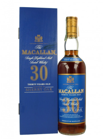 Macallan Speyside  Scotch Whisky 30 Year old 75cl 43% Sherry oak blue box