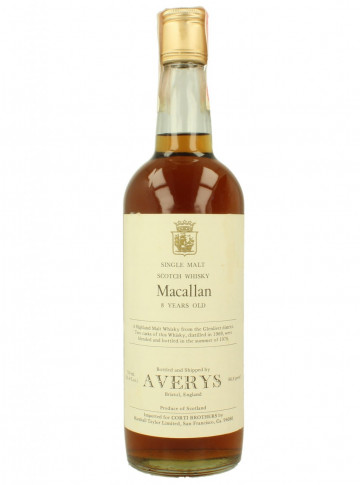 Macallan Speyside Scotch Whisky 8 year old 1969 1978 75cl 86.8 proof AVERYS