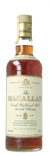 Macallan Speyside  Scotch Whisky 8  year old - Bot.70's-80's 75cl 43% OB-  Rinaldi Import - Plastic cap