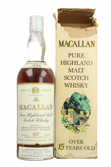 Macallan Speyside  Scotch Whisky BAD LABEL 1958 26 2/3 80°proof OB