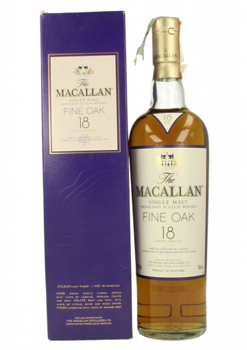 MACALLAN  Speyside Scotch Whisky Fine Oak 18 year Old early 2000's 700ml 43% OB