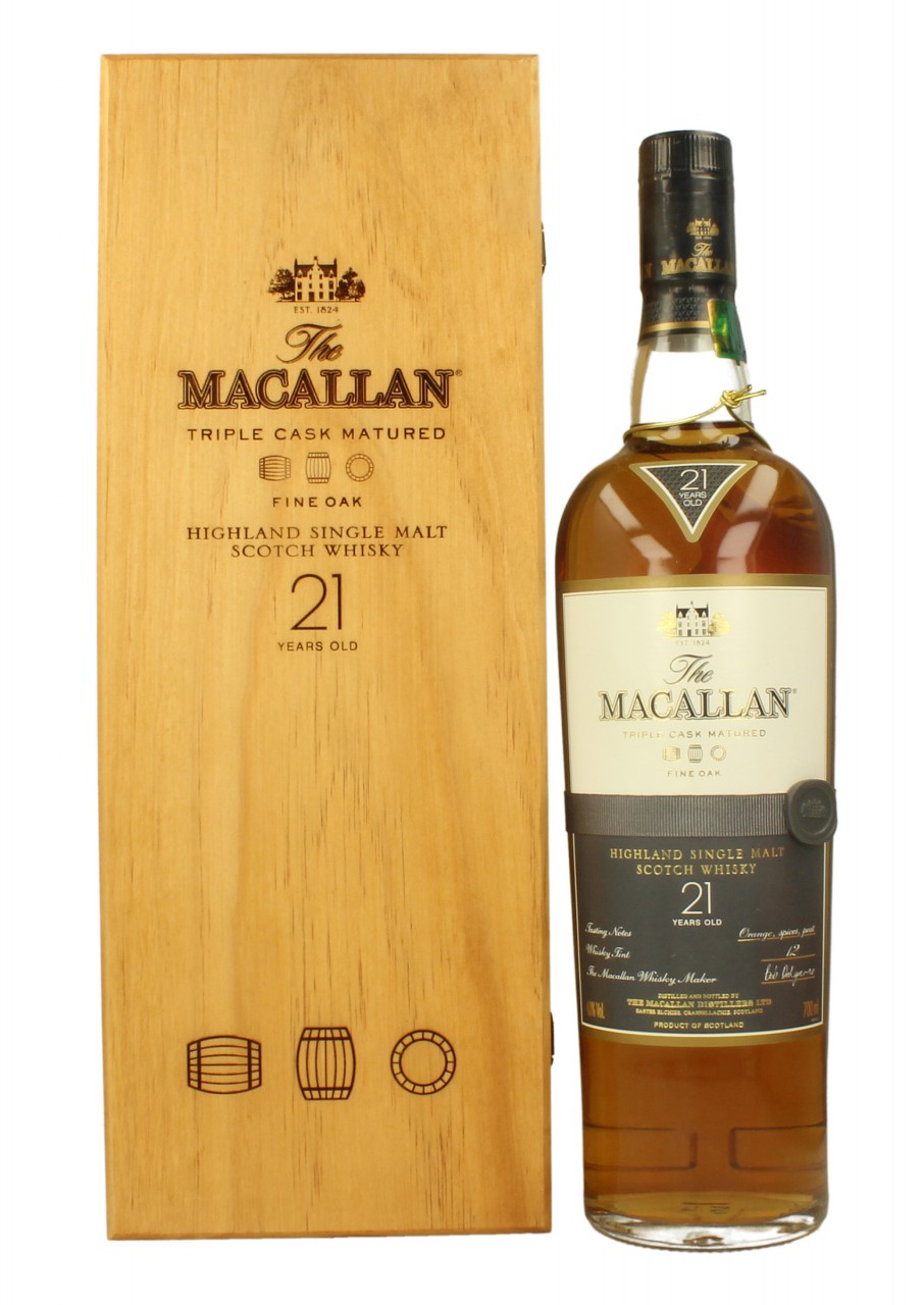 MACALLAN Speyside Scotch Whisky Fine Oak 21 Year Old 700ml 43% OB