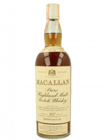 MACALLAN  Speyside Scotch Whisky OVER 15 YEARS OLD 1952 - Bot.70's 75cl 80°proof OB  -
