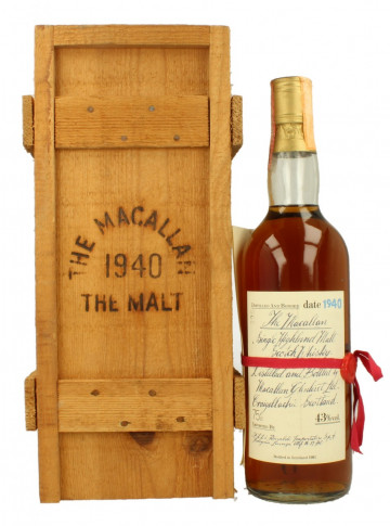 Macallan Speyside  Scotch Whisky Over 40 year Old 1940 1981 75cl 43% Red Stripes