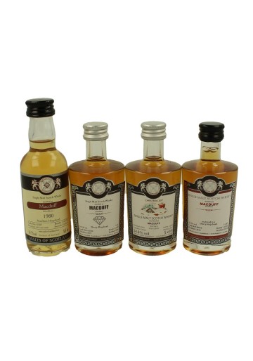 MACDUFF miniature 1973-1980-2000-2013 4x 5cl  Malts of Scotland Cask 6107-16041-16045-18013