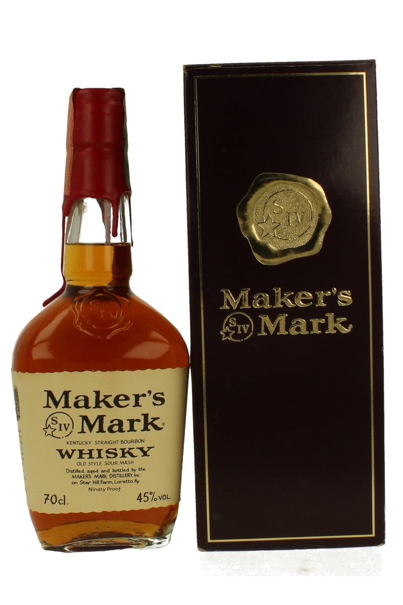 Maker Mark\'s Kentucky Straight Bourbon Whiskey Bot.Late 90\'s early 2000  70cl 45% - Products - Whisky Antique, Whisky & Spirits