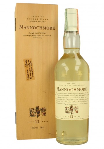 MANNOCHMORE 12yo Bot.90's 70cl 43% OB - Flora & Fauna Wood box