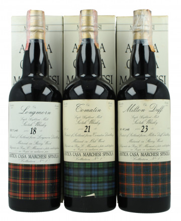 MARCHESI SPINOLA Full Set Milton Duff- Longmorn-Port ellen -Tomatin-Glen Gordon-Glenlossie Bot.1990 6x75cl 40-61.2% Sestante
