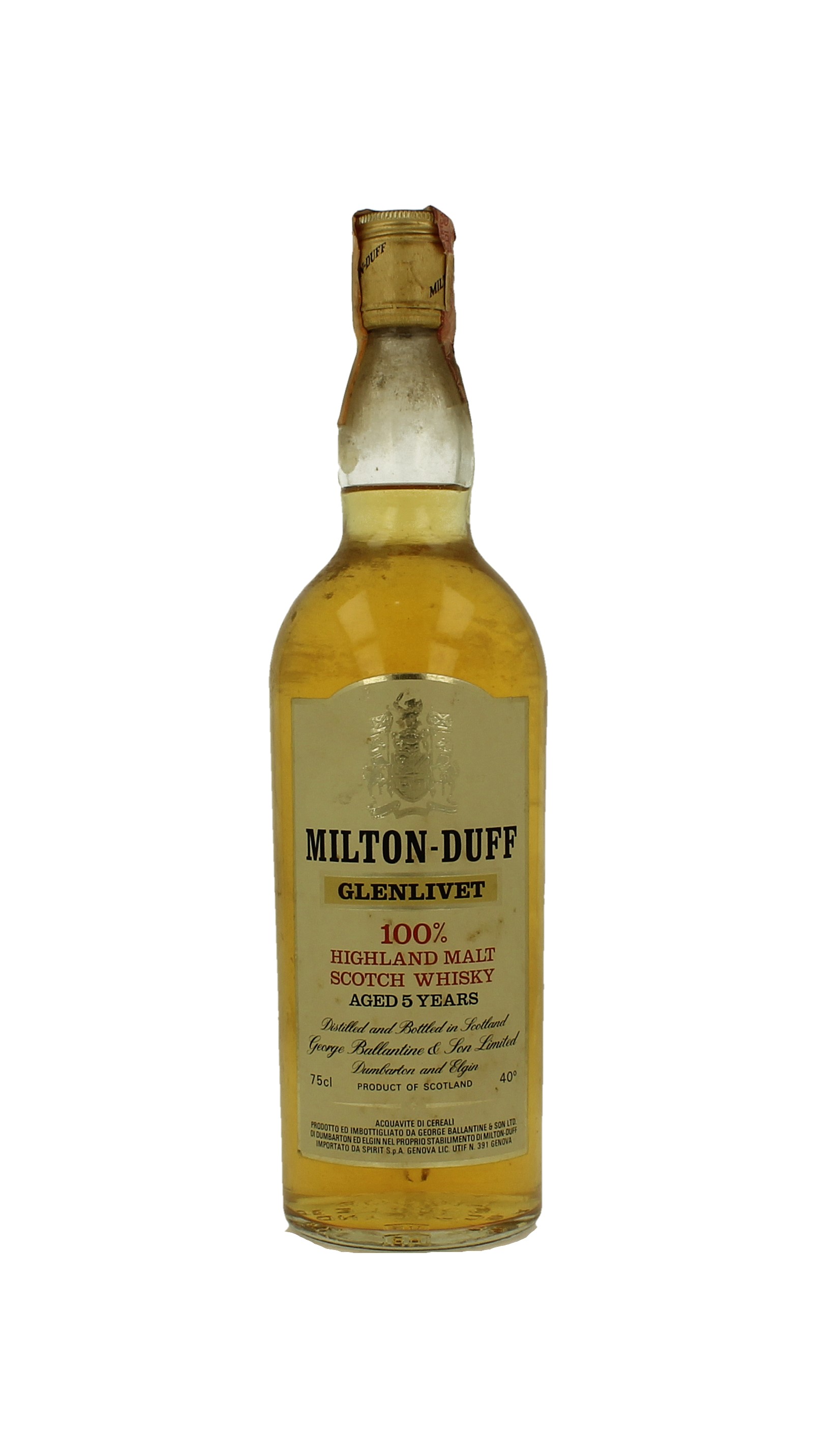 MILTON-DUFF-Glenlivet 5yo - Bot.70-80's 75cl 40% OB MILTON-DUFF-Glenlivet 5yo - Bot.70-80's 75cl 40% OB