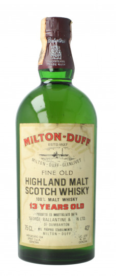 Milton Duff speyside  Scotch Whisky 13 years old Bot. 60/70's 75cl 43% George Ballantines