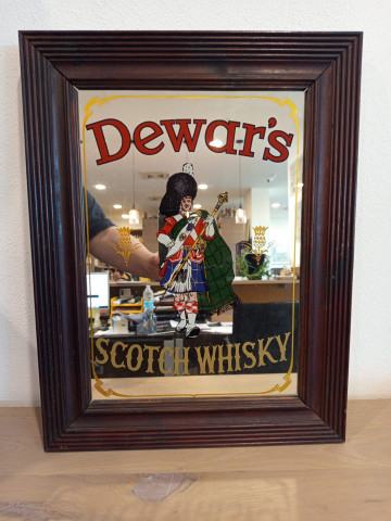Mirror Dewar scotch Whisky from 60's -70's 43cm x 55cm