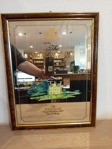 Mirror Macallan scotch Whisky from 60's -70's 40cm x 50cm