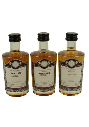 MORTLACH miniature 1994 3x 5cl  Malts of Scotland Cask 16004-12059-17039