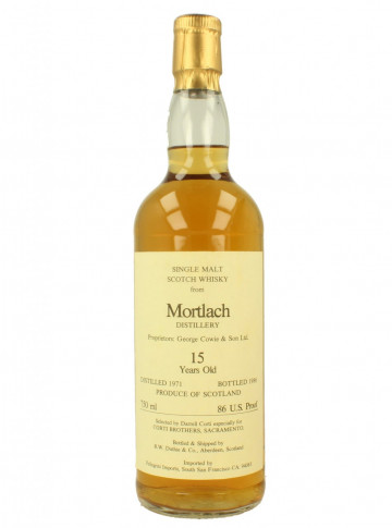 Mortlach Speyside Scotch Whisky 15 year old 1971 1986 75cl 86 US Proof R.W. DUTHIE
