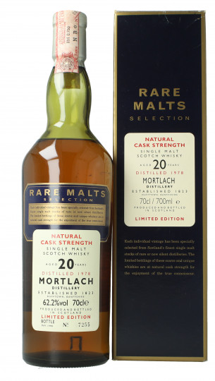 Mortlach Speyside Scotch Whisky 20 year old 1978 1998 70cl 62.1% OB  - Rare Malts selection
