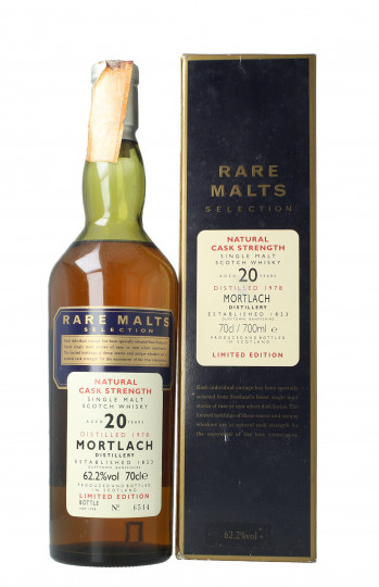 Mortlach Speyside Scotch Whisky 20 year old 1978 1998 70cl 62.1% OB  - Rare Malts selection