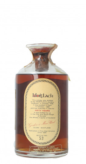 Mortlach Speyside Scotch Whisky 50 year old 1936 1986 75cl 40% Gordon MacPhail  -Crystal decanter