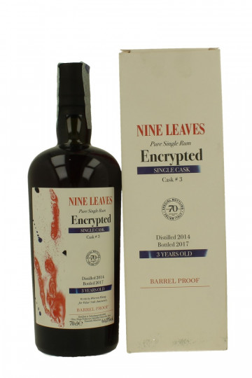 NINE LEAVES Encrypted  Japanese Rum 3 Years old 2014 2017 70cl 64.8% Velier cask n. 3