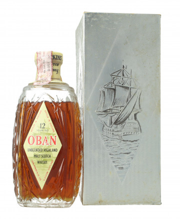 OBAN Highland Scotch whisky 12 year old - Bot.60's or early 70's 70cl 43% OB-  Round decanter