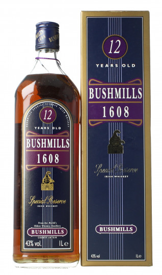 Old Bushmill Irish  Whiskey 12 year old 100cl 43% OB-1608