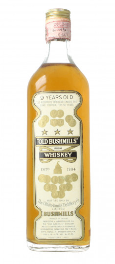 Old Bushmill Irish  Whiskey 9 year old - Bot.60's or early 70's 75cl 43% OB