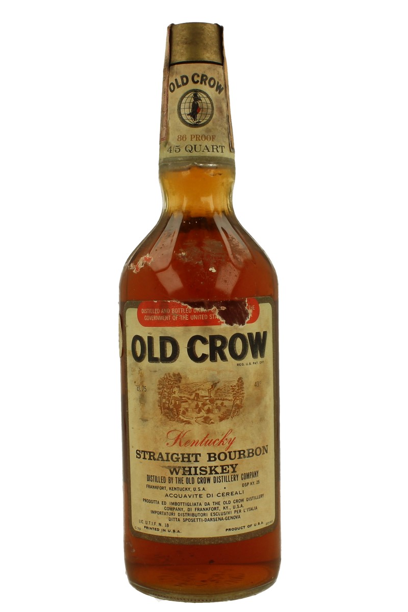 Old Crow Straight Bourboun Whiskey Bot. 60's 4/5 Quart 86 US Old Crow Straight Bourboun Whiskey Bot. 60's 4/5 Quart 86 US