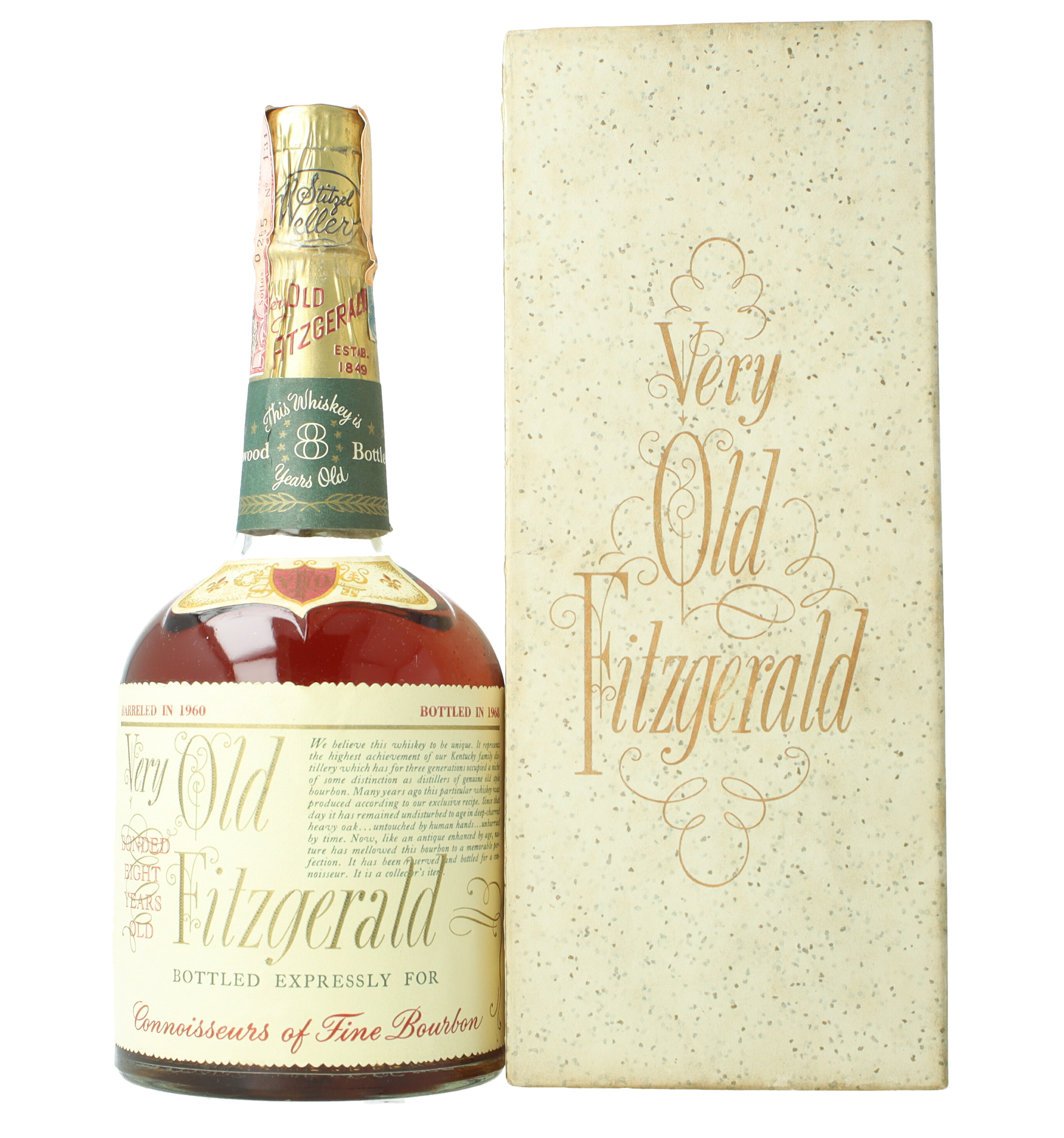 ウイスキー Old Fitzgerald Kentucky Straight Bourbon Old Fitzgerald's Kentucky Straight Bourbon Whiskey 8 Year old 1960