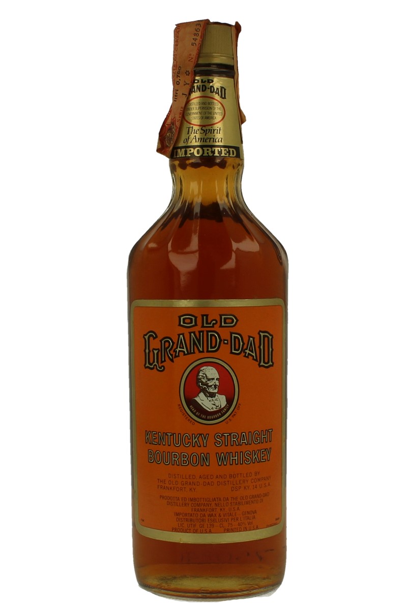 Old Grand Dad Straight Bourbon Whiskey Bot in The 80's 75cl 40 Products Whisky Antique Old Grand Dad Straight Bourbon Whiskey Bot in The 80's 75cl 40 Products Whisky Antique