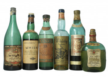 Old Italian Whisky lot of 6 bottles low level 1930-1960 75cl