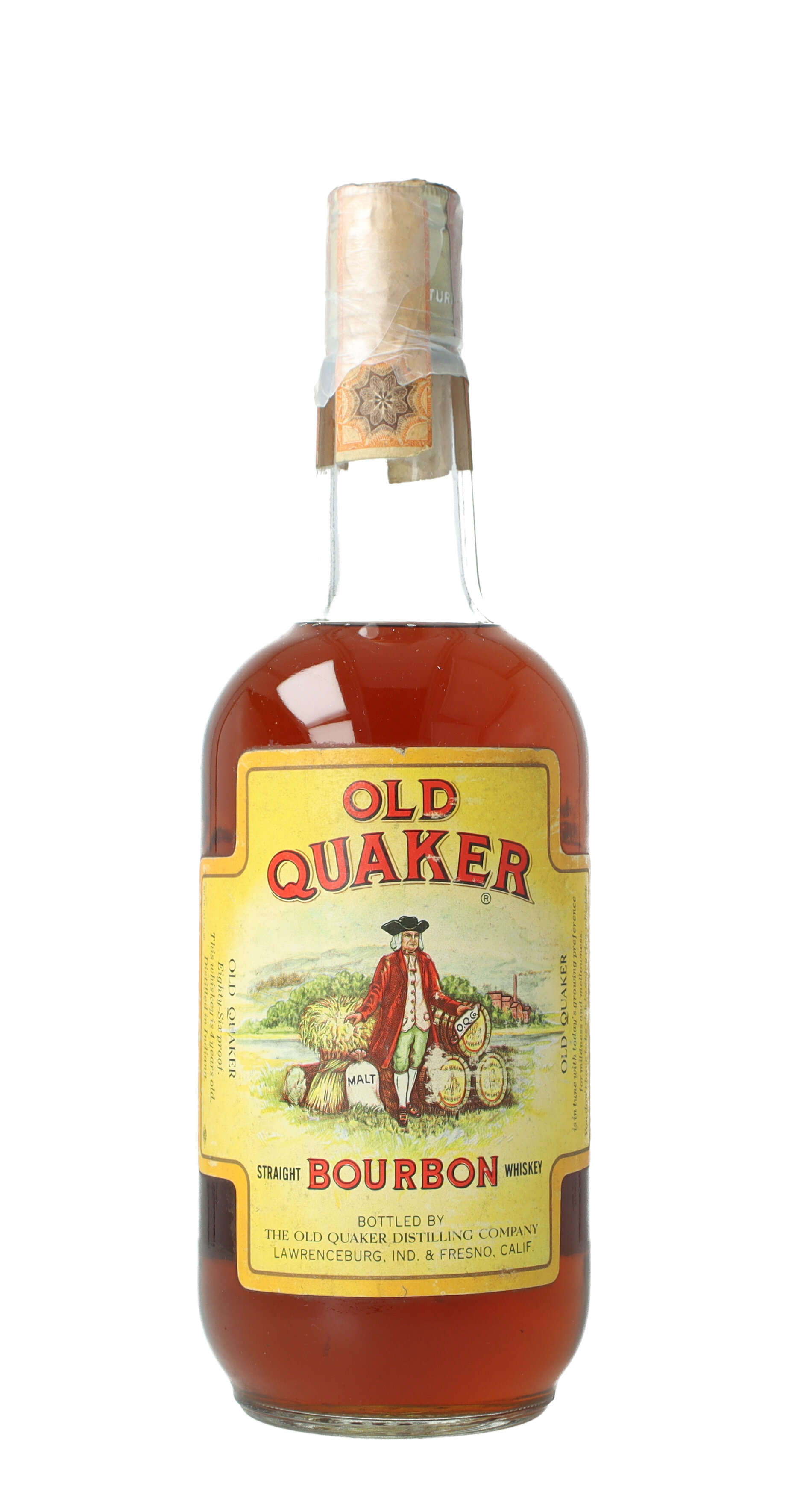ダ*昧様 ★ OLD QUAKER 6 Years Old Bourbon ★ OLD QUAKER Straight Bourbon Whiskey Indiana - Bot.60's or 70's