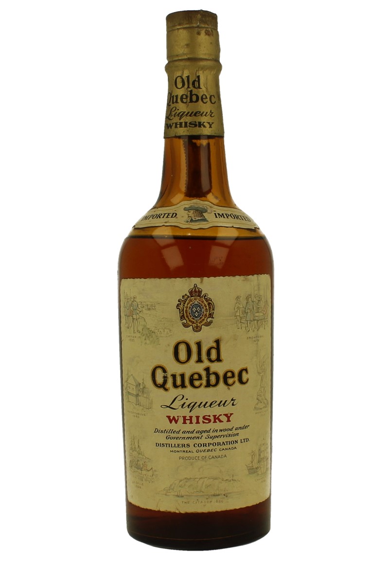 Old Quebec Canadian whiskey Liquor Bot. 60's 75cl distilleres