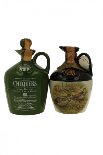 OLD whisky Ceramic decanter Bot. in the  60'S /70's 4x75cl 40%