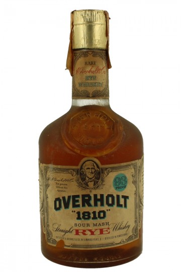 OVERHOLT 1810 BOTTLED IN THE 60/70'S 4/5 QUART 93 PROOF RYE WHISKEY