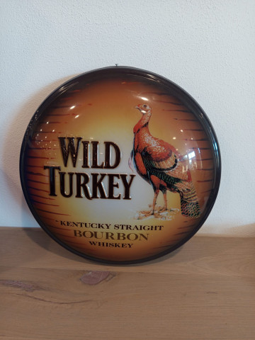 Plate Wild Turkey Kentucky Straight Bourbon from 60's -70's diam 47 cm