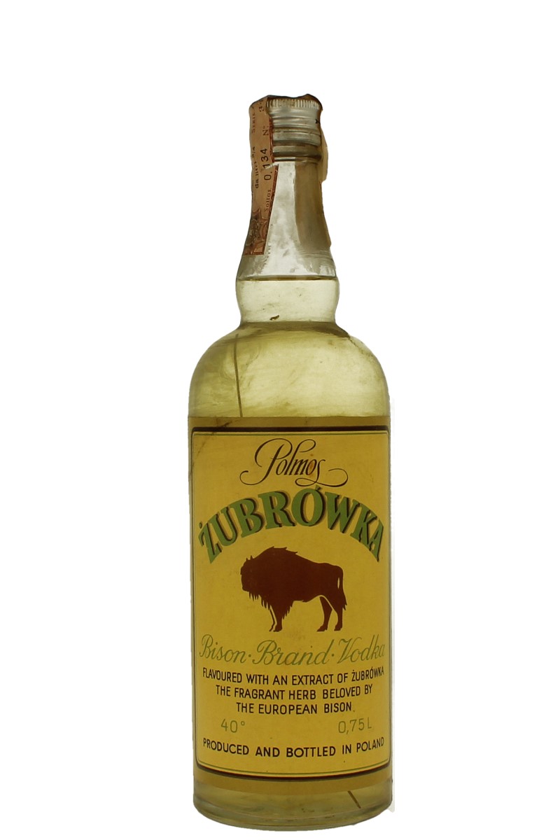Polmos Zubrowka Vodka Bison Brand Bot 60/70's 75cl 40 Prodotti Whisky Antique, Whisky & Spirits