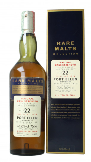 Port Ellen Islay  Scotch Whisky 22 Year old 1978 2000 70cl 60.5% OB- Rare malts Selection