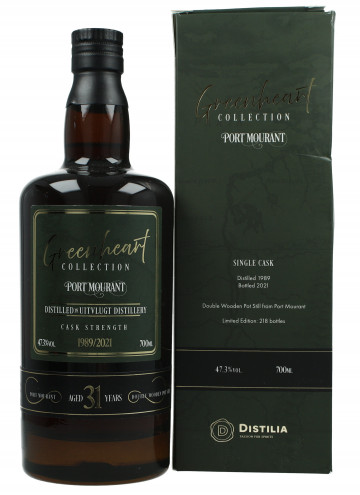 Port Mourant Uitvlugt  Distillery Guyana Rum 31 years old 1989 2021 70cl 47.3% Green heart collection Distilia
