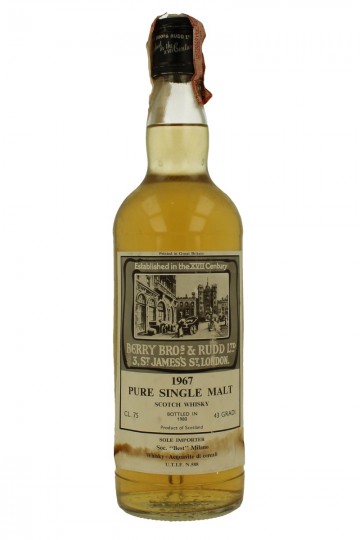 PURE SINGLE MALT 1967 1980 75cl 43% Berry & Bros Rudd