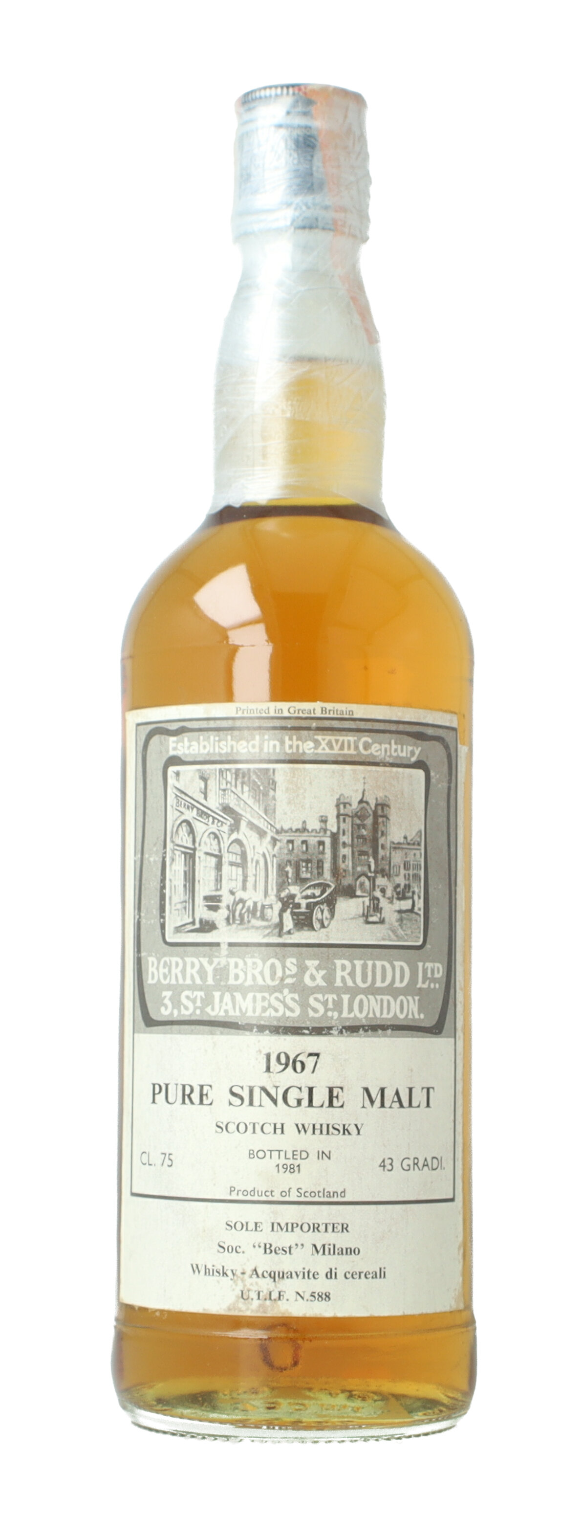 PURE SINGLE MALT 1967 1981 75cl 43% Berry & Bros Rudd - Products ...