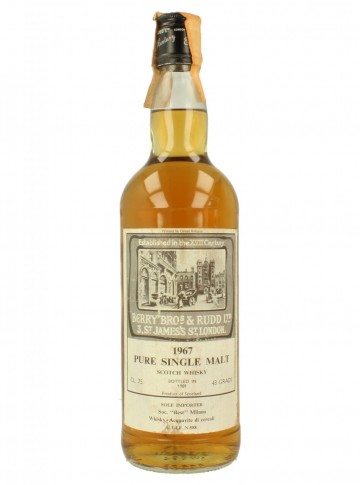 PURE SINGLE MALT  1967 1981 75cl   43% Berry & Bros Rudd