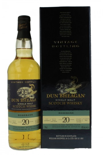 ROSEBANK 20yo 1990 2010 70cl 46% Dun Bheagan Cask 90721/90722