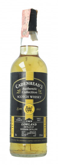 Rosebank Lowland  Scotch Whisky 11 year old 1989 2001 70cl 57.5% Cadenhead -cask